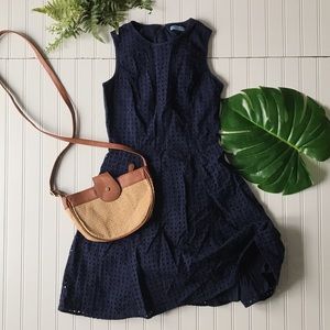 Cynthia rowley eyelet sleeveless blue dress